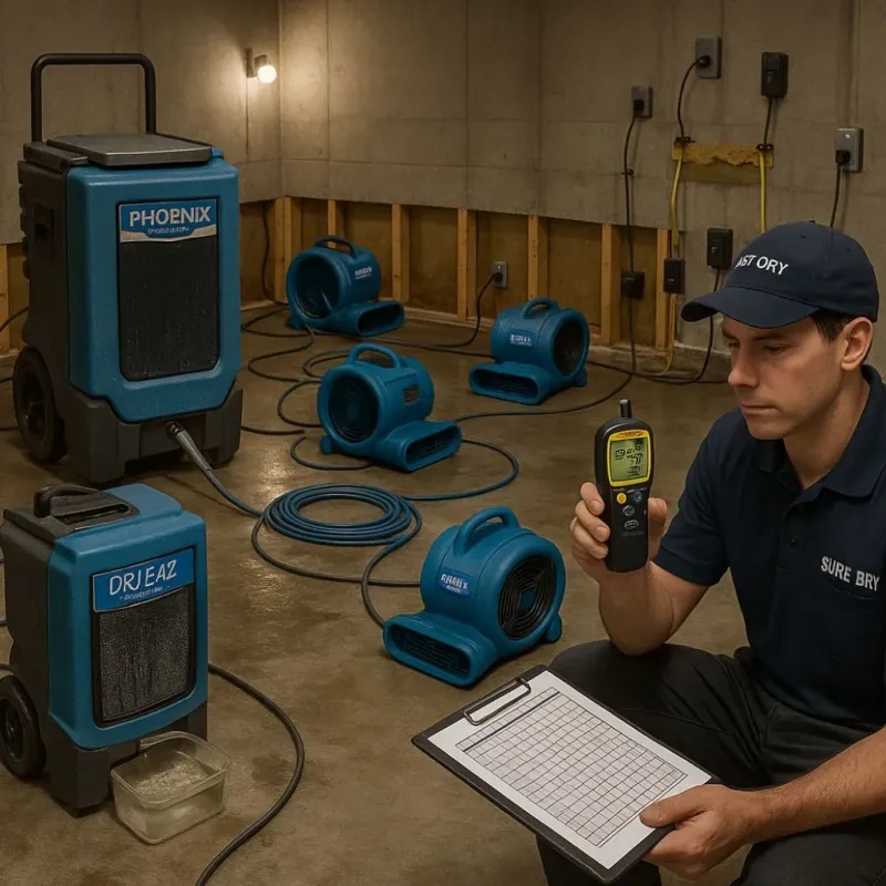 Structural Drying and Dehumidification process in West Hollywood, FL